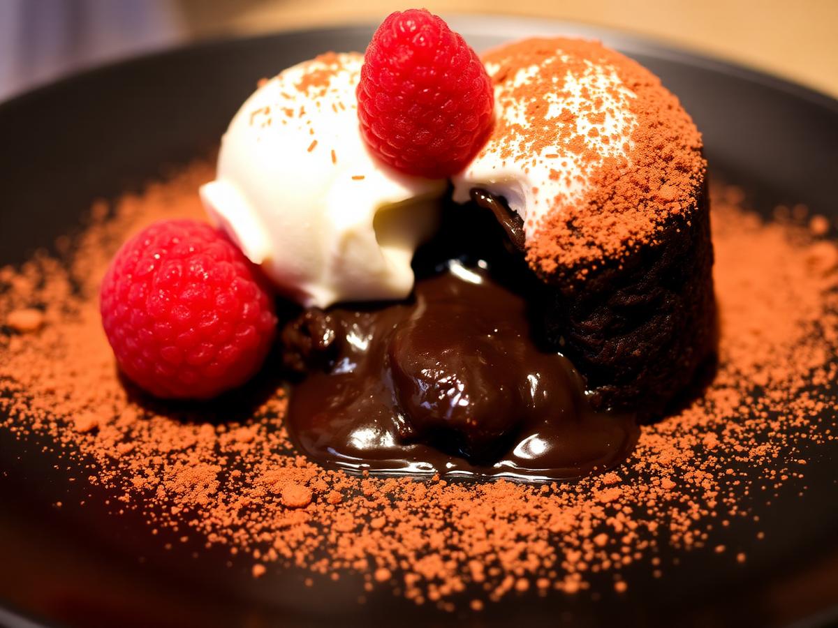 Warm chocolate lava cake